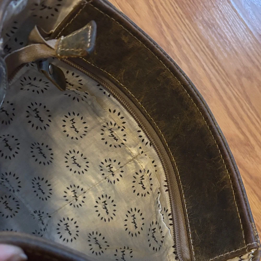 Myra Bag Dark Brown Leather Messenger Crossbody